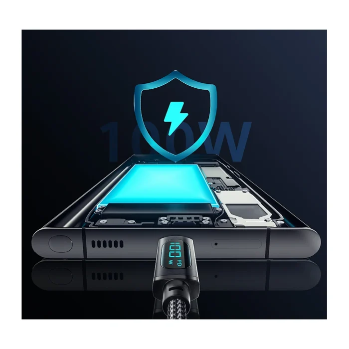 Кабель Essager USB Type-C с LED-индикатором 100 Вт (7 А) — изображение 7